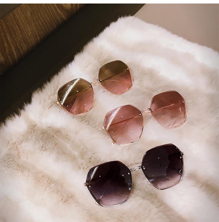 Новинка 2021, модные солнцезащитные очки без оправы с градиентом, женские солнцезащитные очки в морском стиле, большие очки, солнцезащитные очки, женские UV400