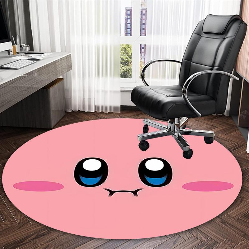 1pc Kirby1 Print Round Carpet Chair Round Carpet Suitable for Bedroom Living Room Home Decorative Carpet