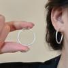 Серьги-кольца круглые простые серебряная игла Европейская и американская ins мода универсальные серьги легкая роскошь высококлассные серьги дизайнерский смысл нишевые