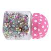 Round Heads Packed in Fabric Covered Pin Cushion Bottle Colorful Pin Cushion Box  Crafting Supplies