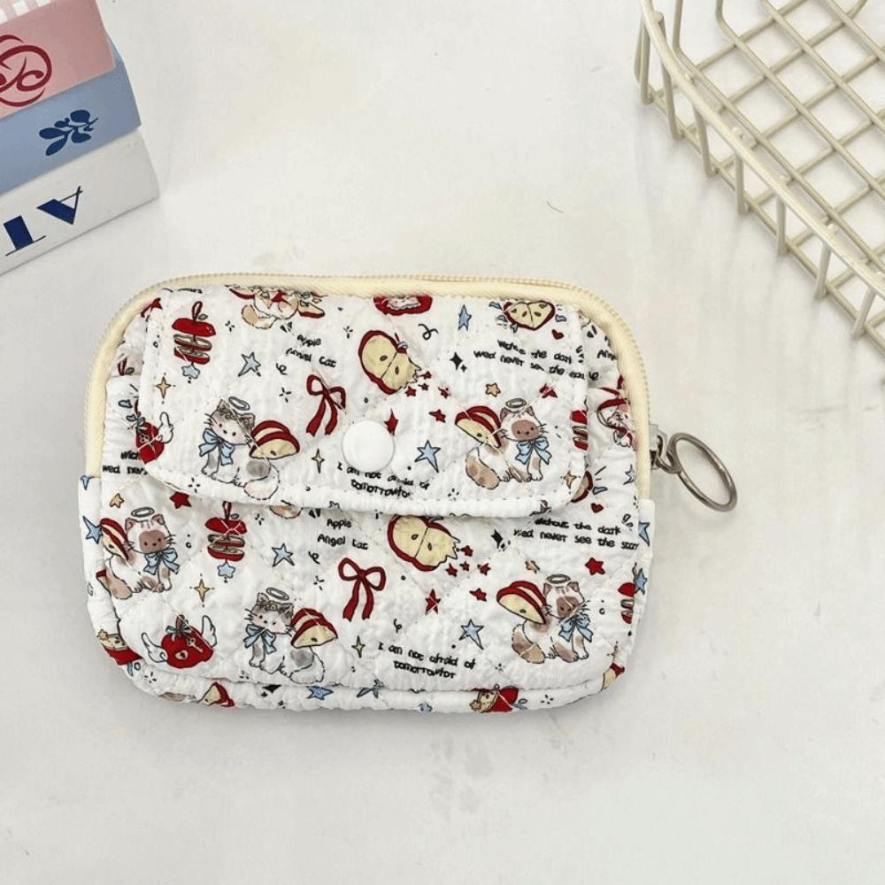 Korean Style Mini Canvas Coin Purse Cartoon Printing Sanitary Napkin Storage Bag Daily