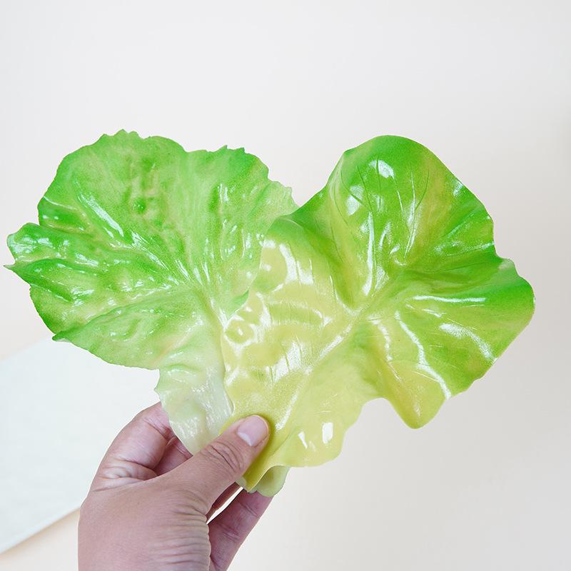 Mini PVC Lettuce Leaf Fake Food Props for Play and DIY
