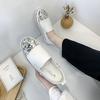 Fashion Aphixta Rhineston Round Toe Leather Flats Shoes Women White Bling Loafers Couple Platform Shoes Woman Chunky Sole Size 43