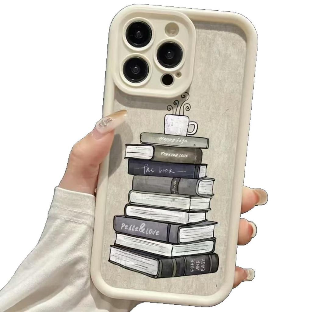 Книга кофе для чехла на мобильный телефон iphone17pro apple 15/14/13 promax новый 12/16