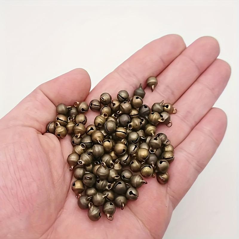 200 шт. Миниатюрные колокольчики из чугуна цвета винтажной бронзы, 6 мм, ремесленные подвески для DIY, подвесные украшения на Рождество, Хэллоуин, Пасху, Хануку,