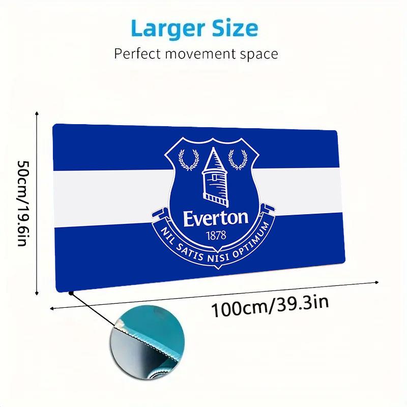 Коврик для мыши Everton FC, Большой игровой коврик для стола, Нескользящий коврик XXL для мыши для ноутбука и планшета, Игровой коврик для мини-ПК со прошитыми краями
