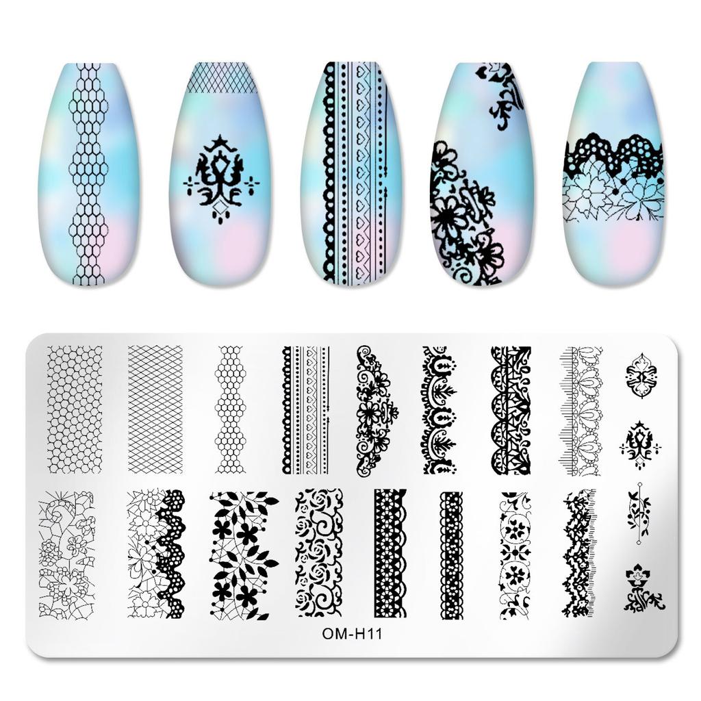 1Pc Stainless Steel Nail Art Template Nail Stamping Plate Manicure Tool Leaf Flower Butterfly Heart