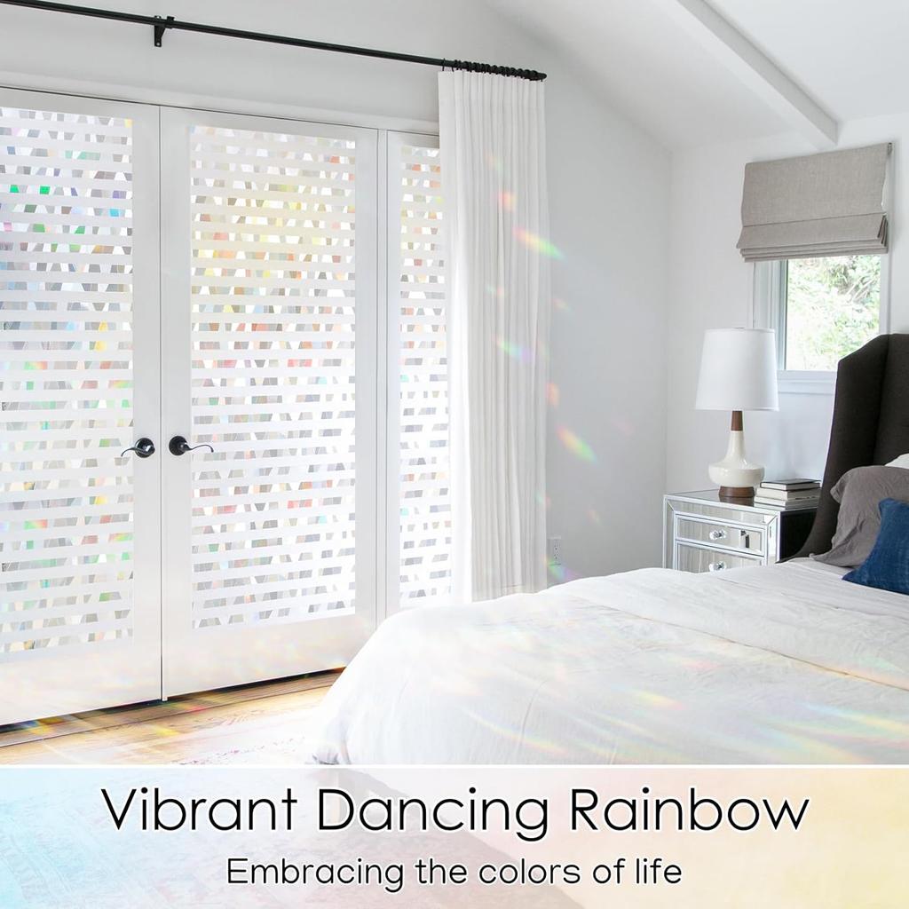 Радужная пленка для защиты окон, витражное стекло, неклейкая, съемная, статическая, декоративная наклейка на окно для дома