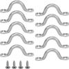 10 Pieces 316 Forged Stainless Steel Bungee Deck Loops Tie Down Pad Eye Straps for Boat Kayak Deck Rigging Kit