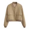 Women S Stand Collar Big Pocket Jacket Casual Outerwear