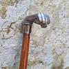 Brass Walking Stick Premium Quality Style Punch Head Handle Handmade Wooden Cane