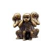 Solid Brass Three Wise Monkeys Feng Shui Ornament Paperweight Tea Pet