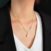 Exquisite 18K Gold Plated Small Gold Bar Necklace for Women – Non-Fading Titanium Steel Sweater Chain