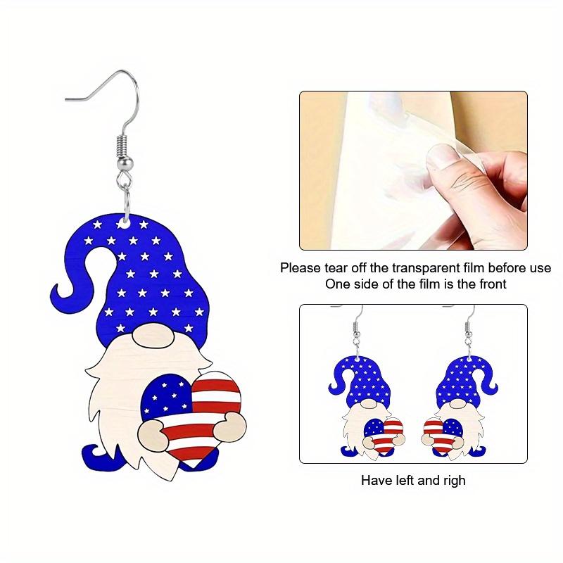 2D Flat Independence Day American Flag Gnome Acrylic Earrings Celebration Accessories Elegant Earrings Party Earrings