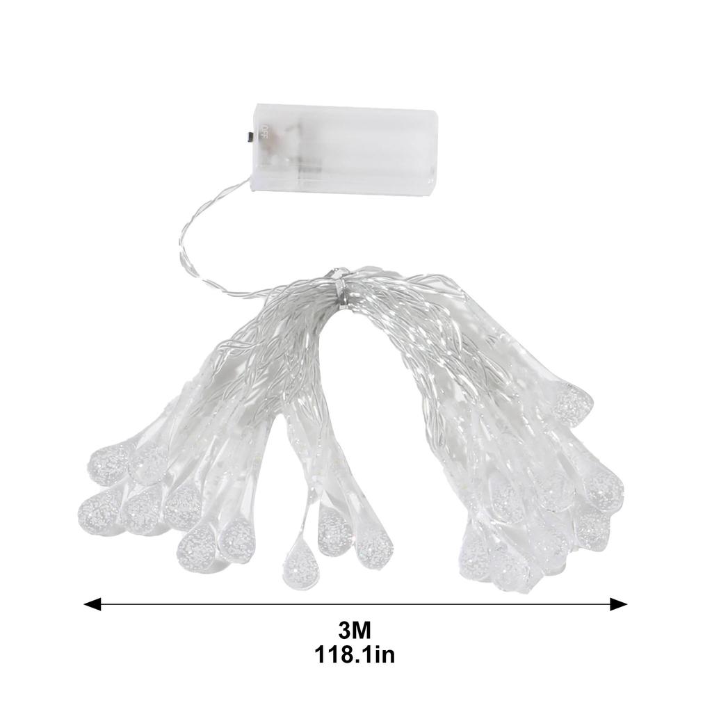 3 метра 20 светодиодных гирлянд с каплями воды, солнечная водонепроницаемая декоративная лампа на батарейках, дождевые огни для патио, двора, дерева, свадьбы, декора для рождественской вечеринки