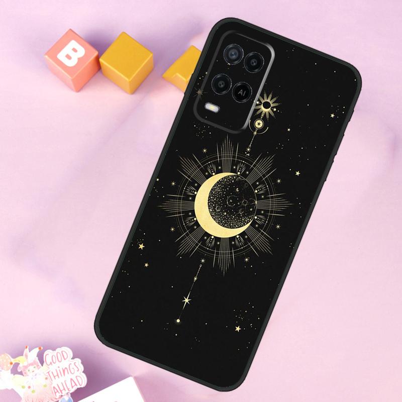 Galaxy Moon Stars Phase Totem Art Case For Oppo A17 A57 A16 A76 A96 A60 A40 A80 A18 A38 A58 A78 A98 A15 A54 A74 A94 A6 A5 Pro