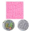 DIY Bakeware Cake Mold Rock Stone Fondant Sugar Craft Wall Silicone Mould 3D Castle Farm