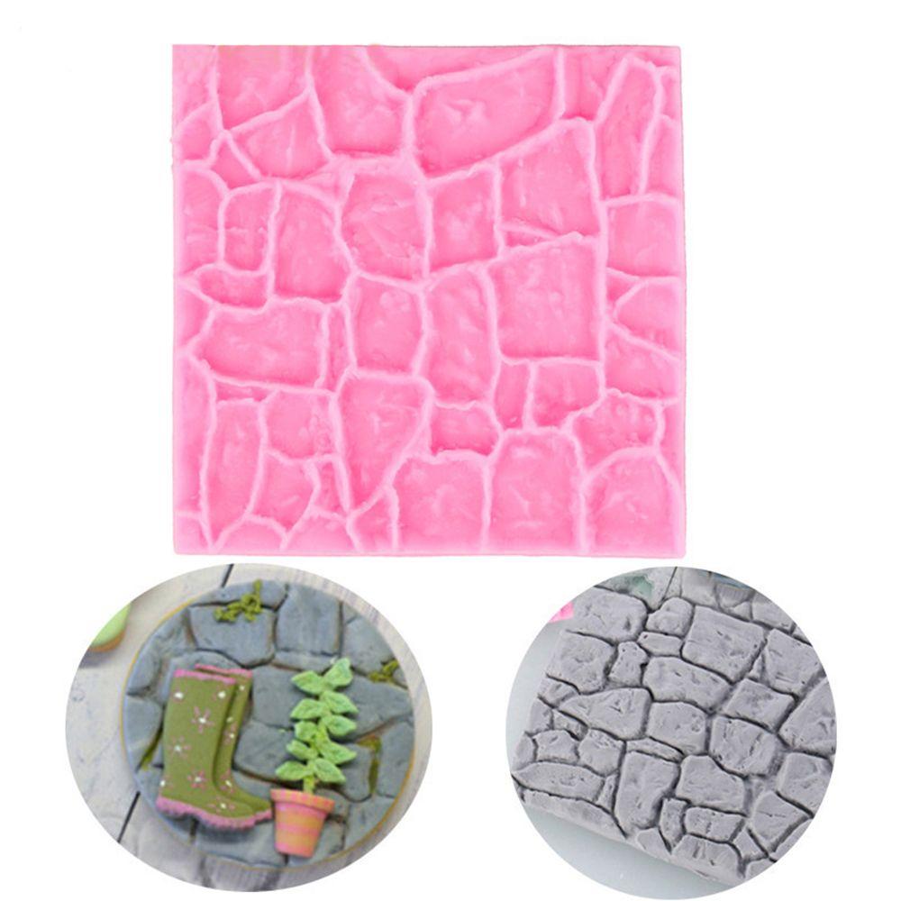 Chocolate Baking Bakeware Kitchen Sugar Craft Rock Stone Fondant 3D Castle Farm Wall Silicone Mould