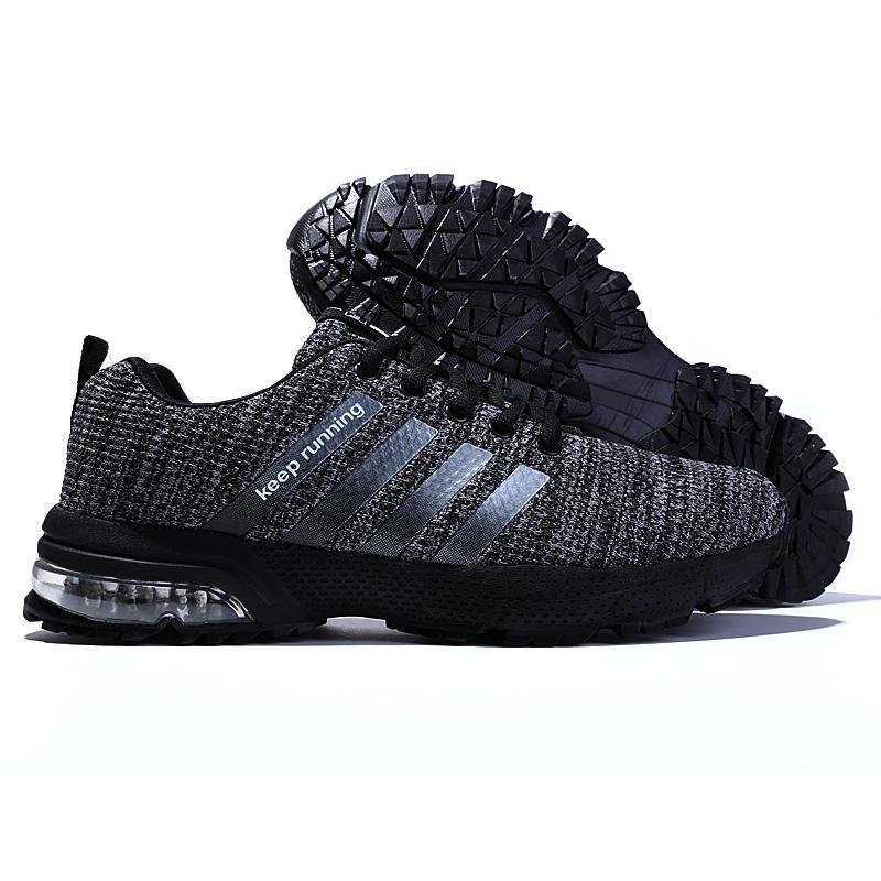 Running Shoes Breathable Men 'S Sneakers Fitness Shoes Air Cushion Outdoor Sports Shoes Platform Flying Woven Lace -Up Shoes