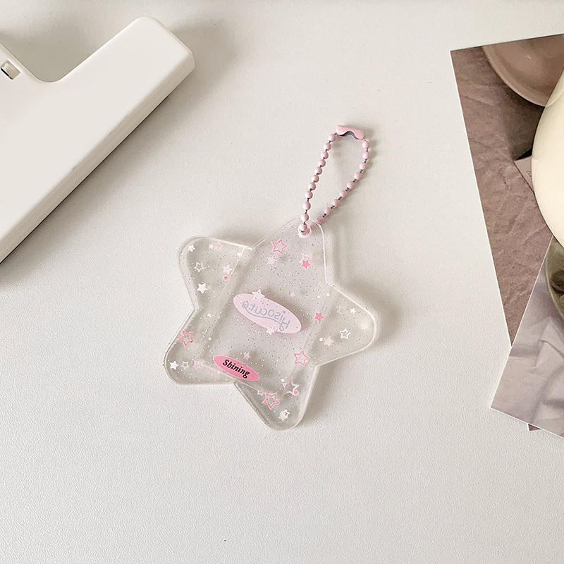 Модный жесткий держатель для карт, простая пятиконечная звезда, студенческий однодюймовый удостоверение личности, декоративный брелок с подвеской