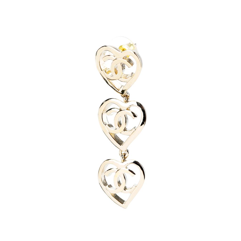 Chanel Unique Heart Design Metal Earrings Women Earrings AB7891-B07713-NG966