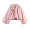 Womens Loose Fit Balloon Sleeve Blazer Jacket Solid Color Street Style Short Coat