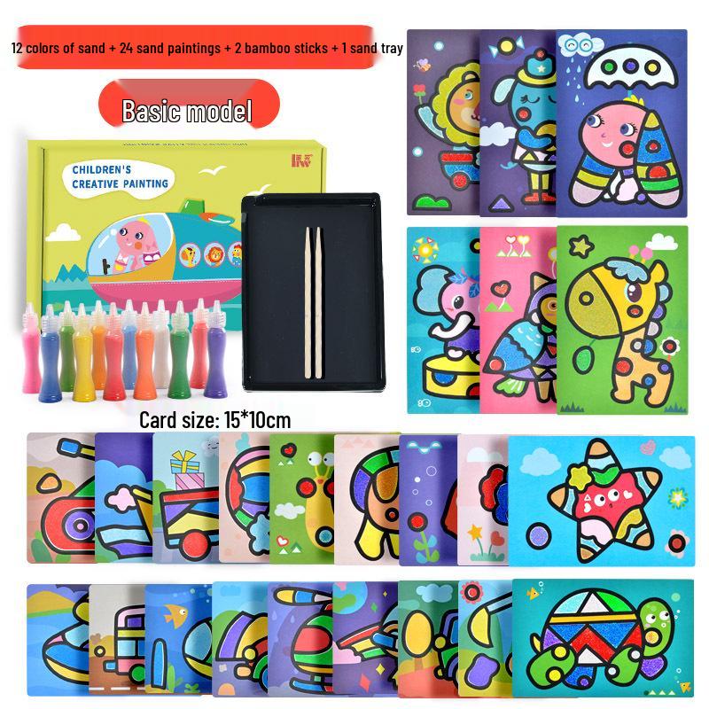 Heng Wu Colored Sand Art Bottle - DIY Craft & Educational Scratch Painting Toy for Kids