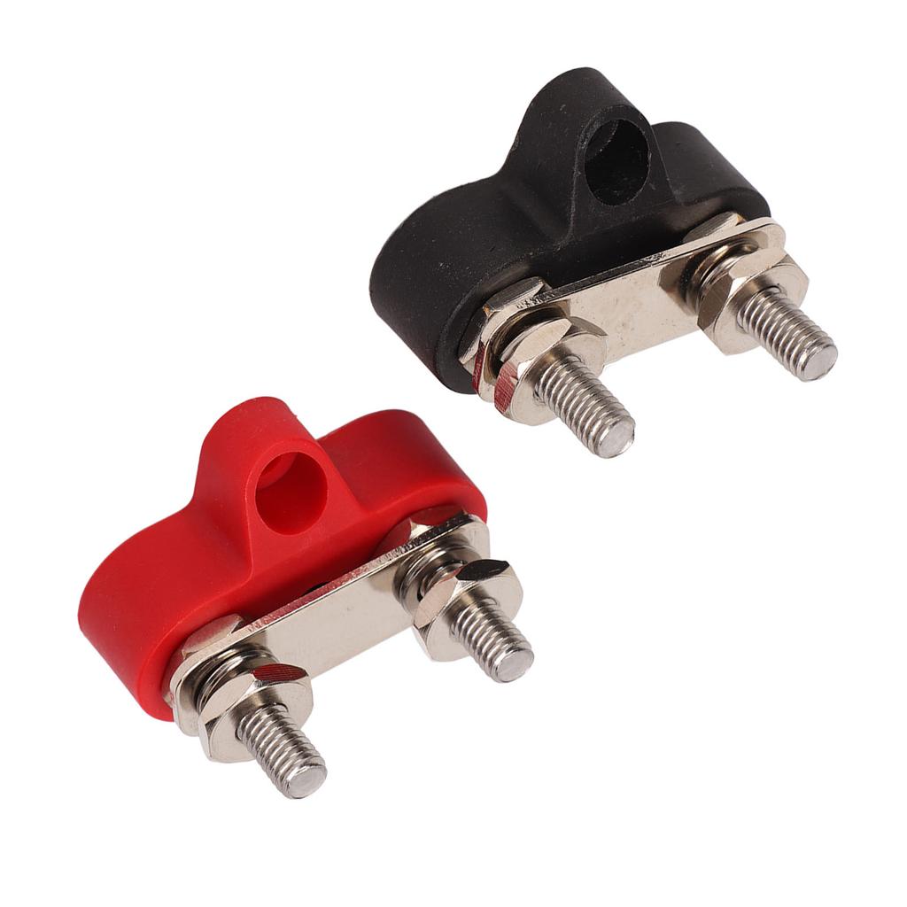 1 Pair 48V Battery Power Stud Stainless Steel Post Bus Bar Terminal Block for Truck RV Boat 1 4in