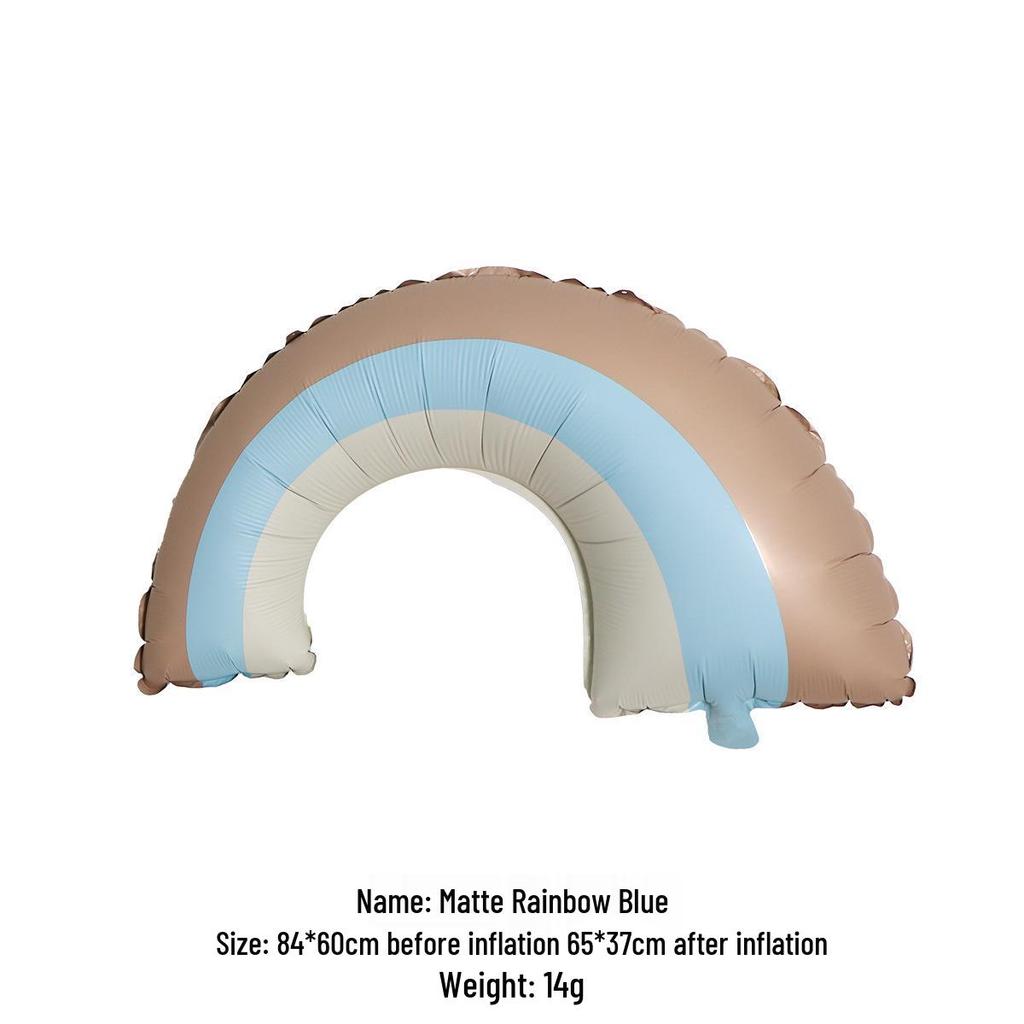 Cute Matte Frosted Teddy Bear & Rainbow Aluminum Balloons for Kids' First Birthday Decorations