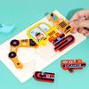 School Bus Intelligence Game Puzzle Vehicle Jigsaw Early Education Toy Kids Wooden Puzzle Toy