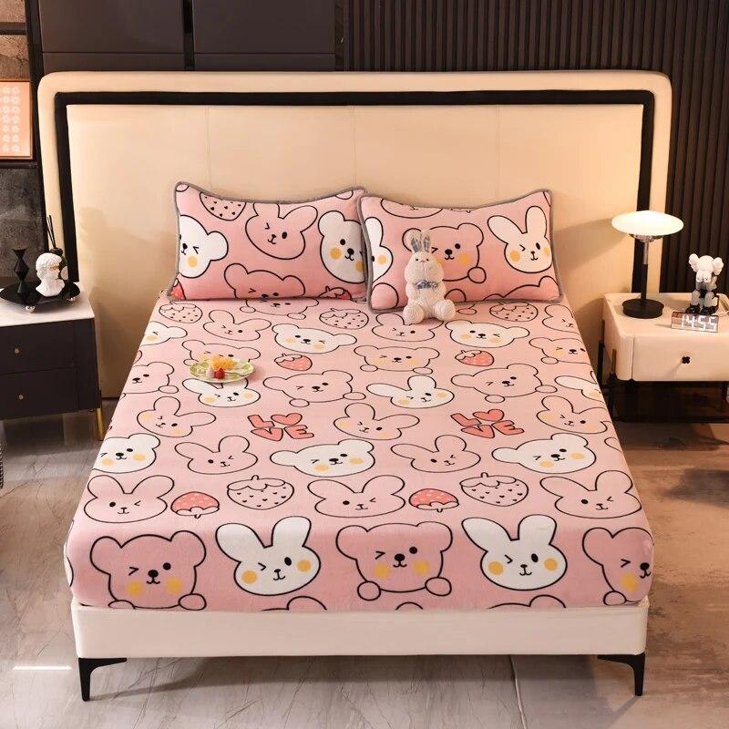 Зимняя теплая простыня, эластичное покрывало, защитный чехол для матраса, мягкое на ощупь постельное белье, фланелевая простыня, индивидуальный размер