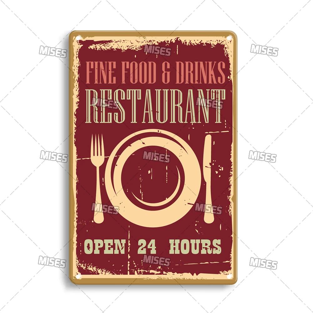 Food Metal Sign Kitchen Metal Poster Home Garage Man Cave Industrial Decor High-Quality Decorative Plate Metal Plaque