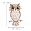 Stunning Owl Opal Brooch Elegant Rhinestone Animal Pin for Women