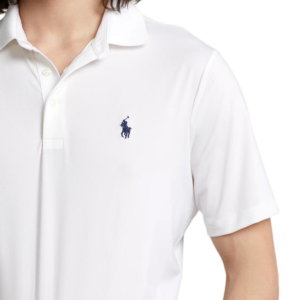Polo Ralph Lauren SS24 Рубашка-поло с коротким рукавом в рубчик с вышивкой Мужской верх Белый 710864868-004
