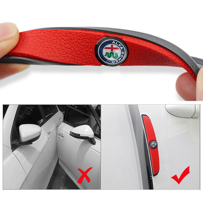 PRTZU1 4Pcs Rubber Anti Collision Strip Car Door Rearview Mirror Protector Stickers For Alfa Romeo Giulia Stelvio Giulietta 156 159 147