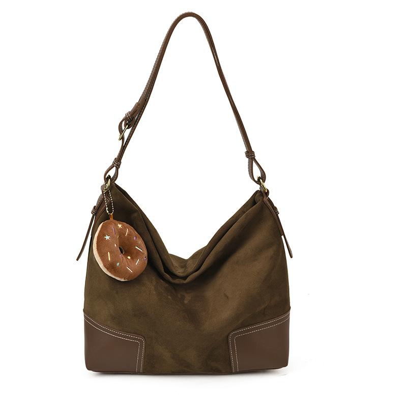 Retro matte tote bag 2026 autumn and winter new simple large-capacity student class armpit bag shoulder messenger bag
