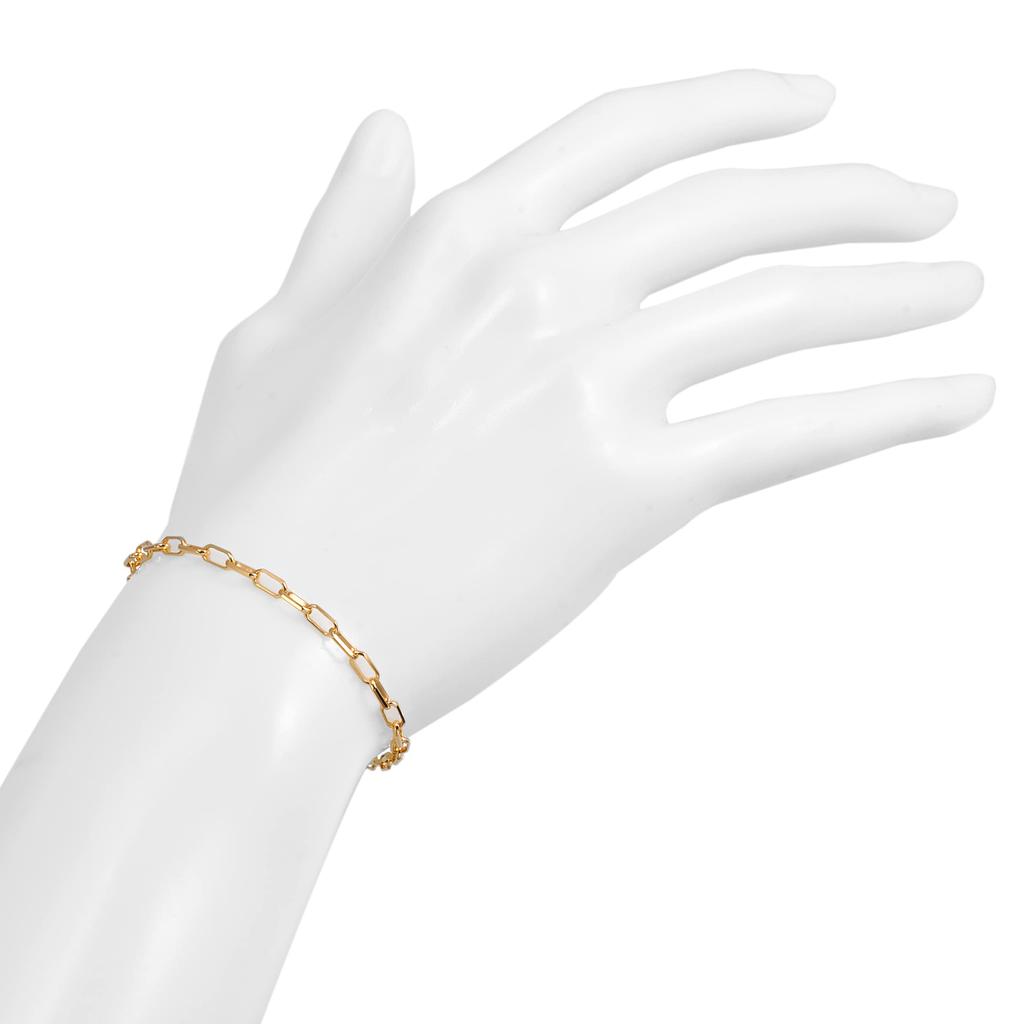 Браслет-цепочка из 18-каратного золота K18, ширина 16 см, выбираемый размер, кольцо для вытягивания, унисекс, цепочка [Speranza] 2,5 мм