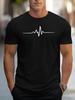 Fashionable Unisexs Summer 3delectrocardiogram Printed Comfortable And Breathable Round Neck Tshirt Outdoor Casual Top