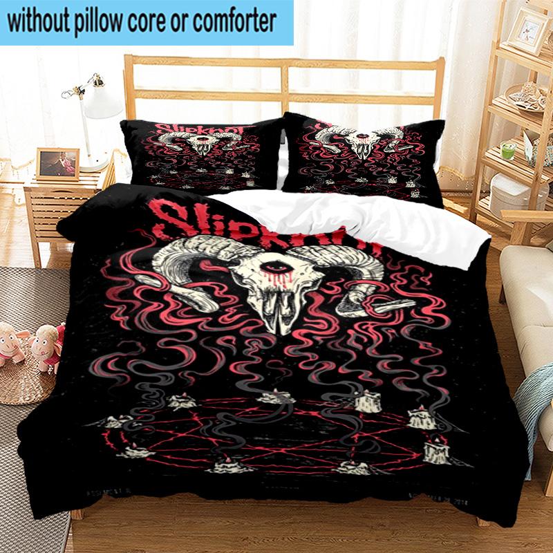 3PCS Skull Rock musi 3pcs Bedding,Including 3PCS Duvet Cover And 2pcs Pillowcases Perfect for Christmas,Ideal for Bedroom, Dormitory