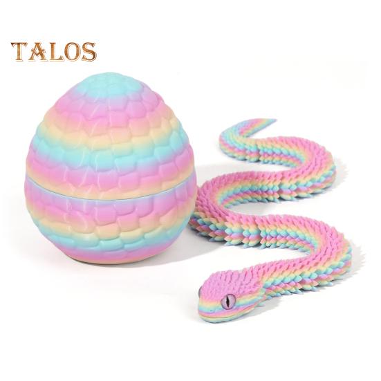 1 набор 3D-печатных фигурок в виде яйца змеи с подвижными суставами, игрушка-фиджет в виде яйца змеи с шарнирной змеей внутри, украшение для рабочего стола