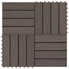 VidaXL 11x WPC Relief Terrace Tile 30x30 Cm 1 M² Brown Garden Tile 45038