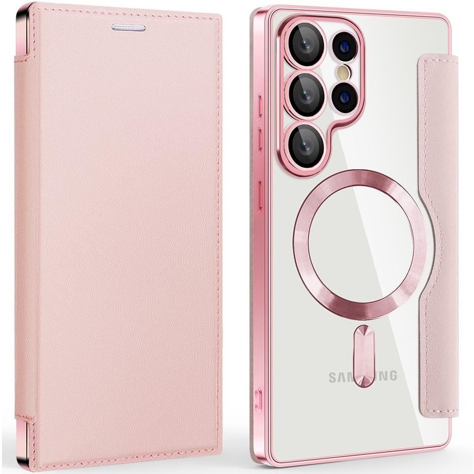 Samsung Galaxy S25 Ultra Flip Case, RFID Wallet MagSafe with Camera Protection, Pink