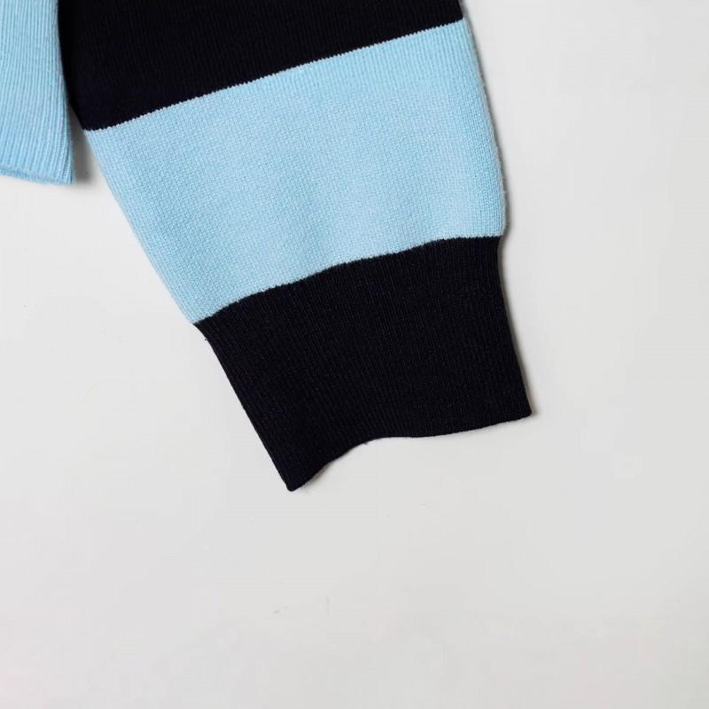2025 Winter Loose Fit Striped Knit Top Half Open Collar Fashion Versatile Sweater Daily Wear