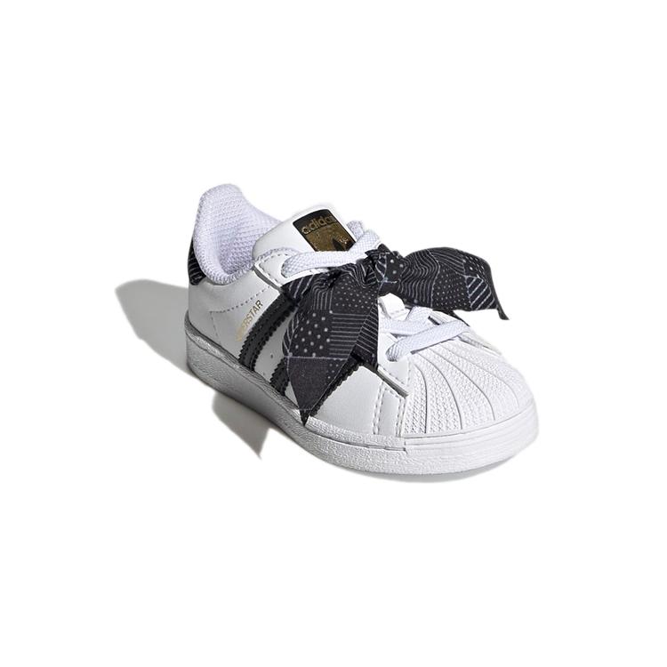 adidas Оригинальные SUPERSTAR Удобные Нескользящие Низкие Детские Кроссовки Белый Золотой Черный Для Младенцев и Малышей Q47380