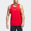 adidas Однотонный логотип свободный баскетбольный спортивный жилет с круглым вырезом мужской топ красный IL2266