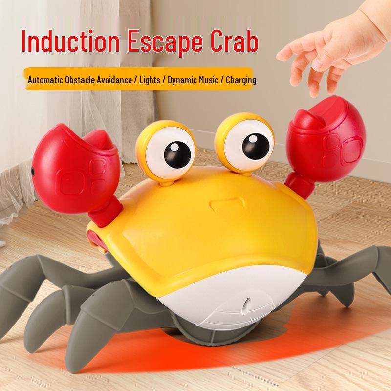 Crab Electric Crawling Toy: Automatic Induction, Wind-Up, Singing, Educational Gift for Babies and Kids