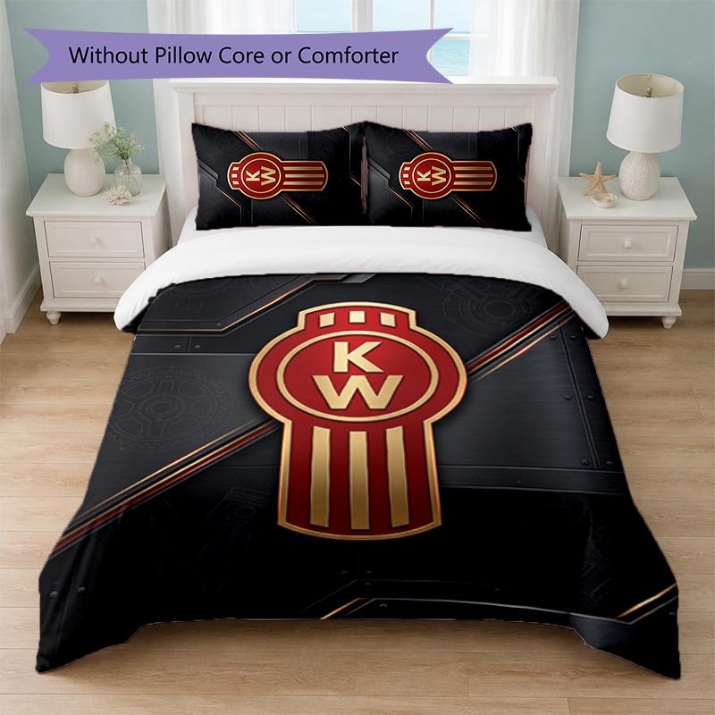 Kenworth Print 3Pcs Bedding Set Duvet Cover With Two Pillowcases Soft Bed Linen For Household Bedroom