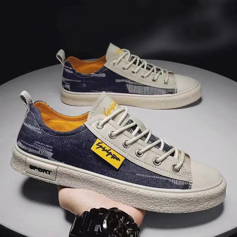Модные массивные кроссовки 2024 из парусины, мужская обувь, классические оригинальные, по акции, без кожи, размер 45, тренд, новая мужская повседневная обувь