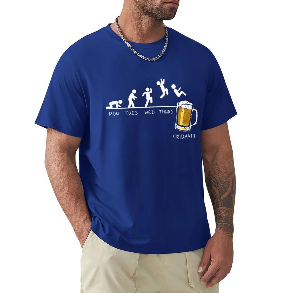 Футболка Friday Beer Drinking Men T Shirt Time Schedule Funny Monday TuesdayThursday Digital Print Cotton T Shirt