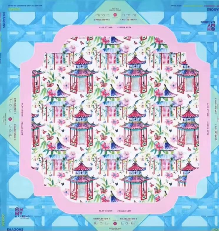 Luxurious Durable Hand-Painted Foldable Slip-Resistant Eco-Friendly Handmade Rubber America Mahjong Mat Smooth Entertainment